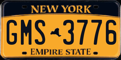 NY license plate GMS3776
