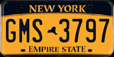 NY license plate GMS3797