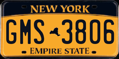 NY license plate GMS3806