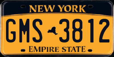 NY license plate GMS3812