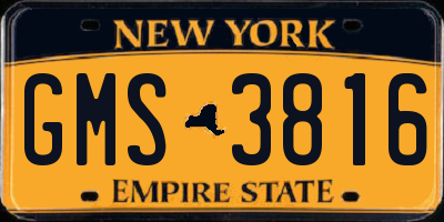 NY license plate GMS3816