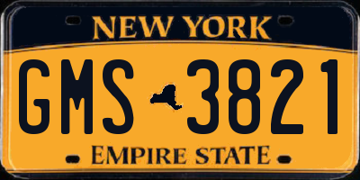 NY license plate GMS3821