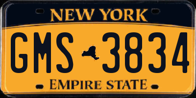 NY license plate GMS3834