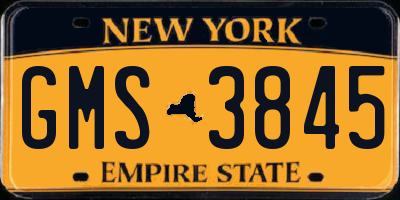 NY license plate GMS3845