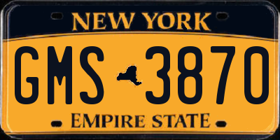 NY license plate GMS3870