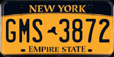 NY license plate GMS3872