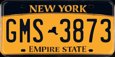 NY license plate GMS3873