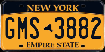 NY license plate GMS3882