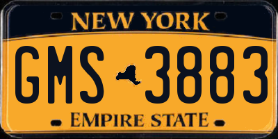 NY license plate GMS3883