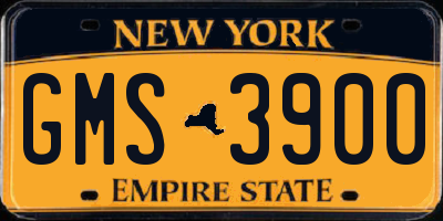 NY license plate GMS3900
