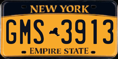 NY license plate GMS3913