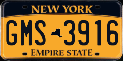 NY license plate GMS3916