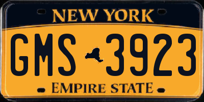 NY license plate GMS3923
