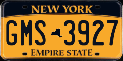 NY license plate GMS3927