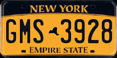 NY license plate GMS3928