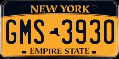 NY license plate GMS3930