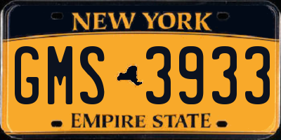 NY license plate GMS3933