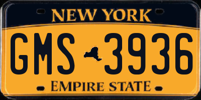 NY license plate GMS3936