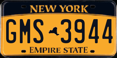 NY license plate GMS3944