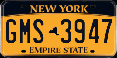 NY license plate GMS3947