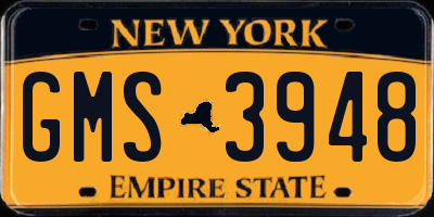 NY license plate GMS3948