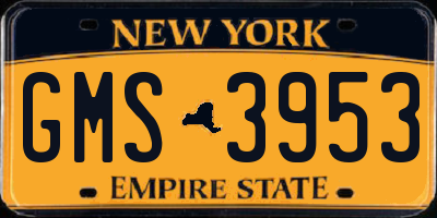 NY license plate GMS3953