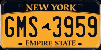 NY license plate GMS3959