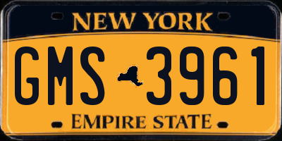 NY license plate GMS3961