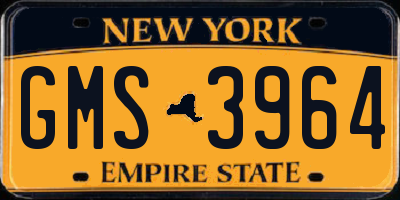NY license plate GMS3964
