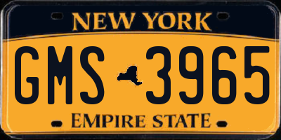 NY license plate GMS3965