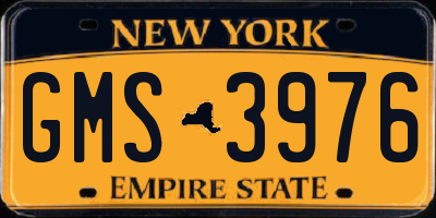 NY license plate GMS3976