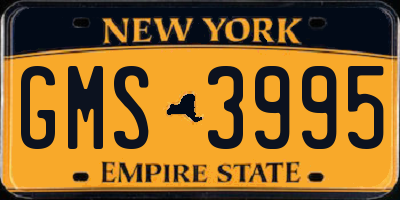 NY license plate GMS3995
