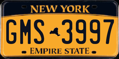 NY license plate GMS3997