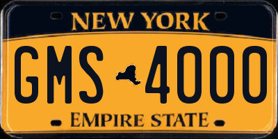NY license plate GMS4000