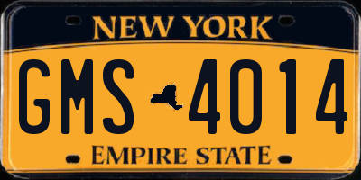 NY license plate GMS4014