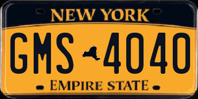 NY license plate GMS4040