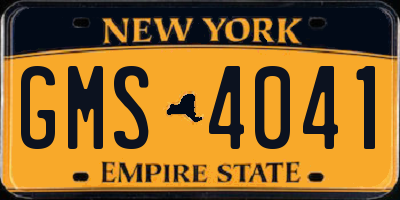 NY license plate GMS4041