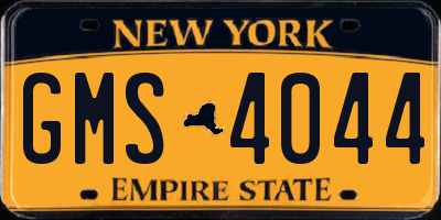NY license plate GMS4044