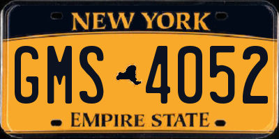 NY license plate GMS4052