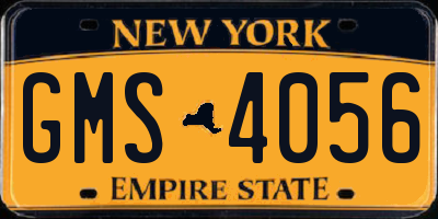 NY license plate GMS4056