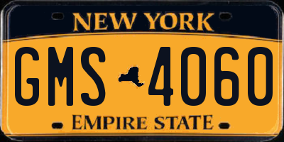 NY license plate GMS4060