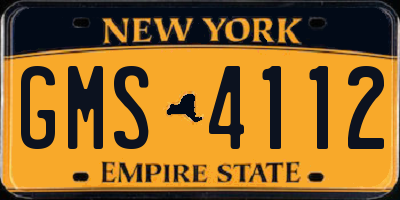 NY license plate GMS4112
