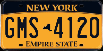 NY license plate GMS4120