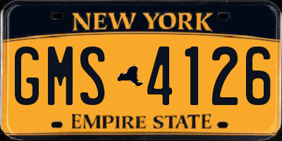 NY license plate GMS4126