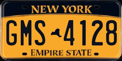 NY license plate GMS4128