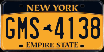 NY license plate GMS4138