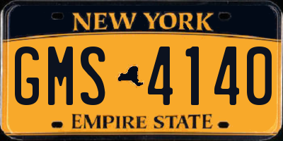 NY license plate GMS4140