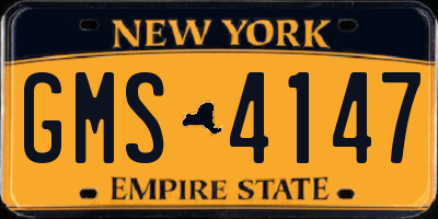 NY license plate GMS4147
