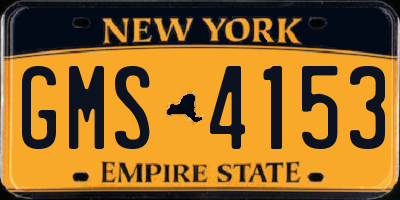 NY license plate GMS4153