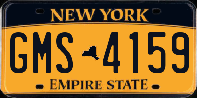 NY license plate GMS4159